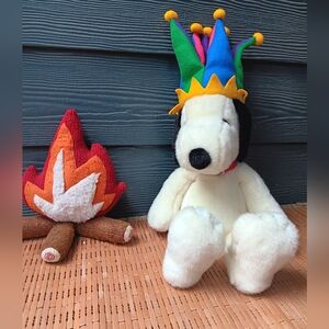 Peanuts Snoopy Plush Dog Toy White and Black